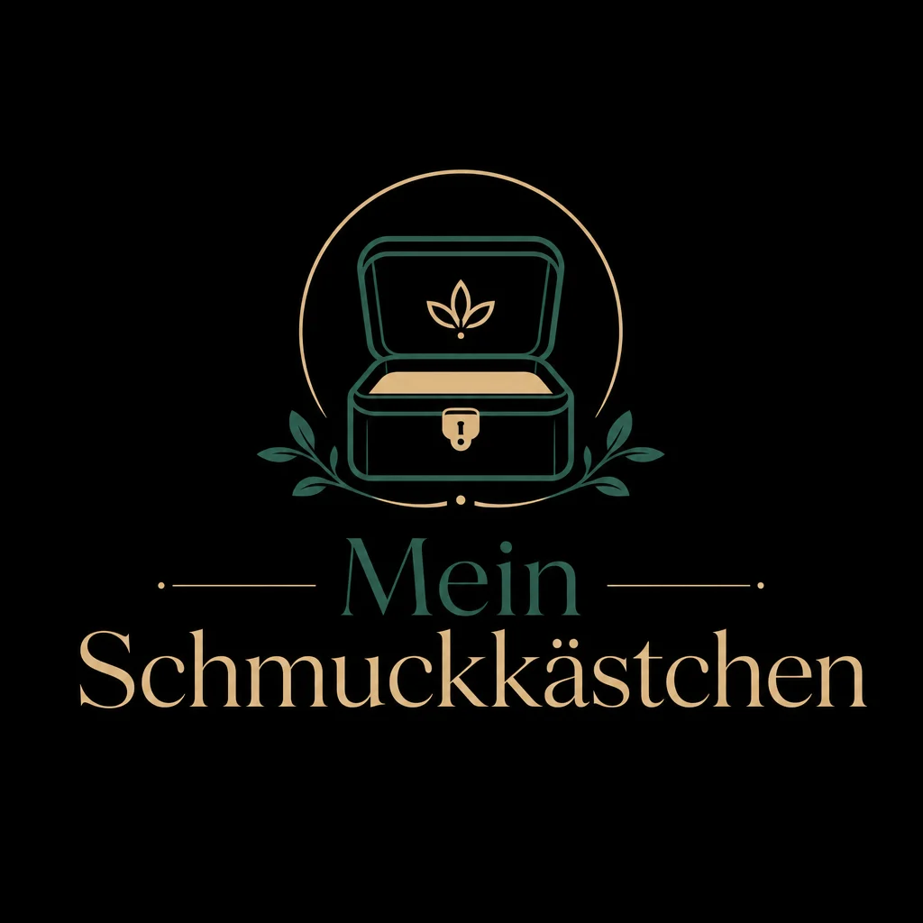 Mein Schmuckkästchen Logo auf schwarzem Hintergrund für schmuckkästchen